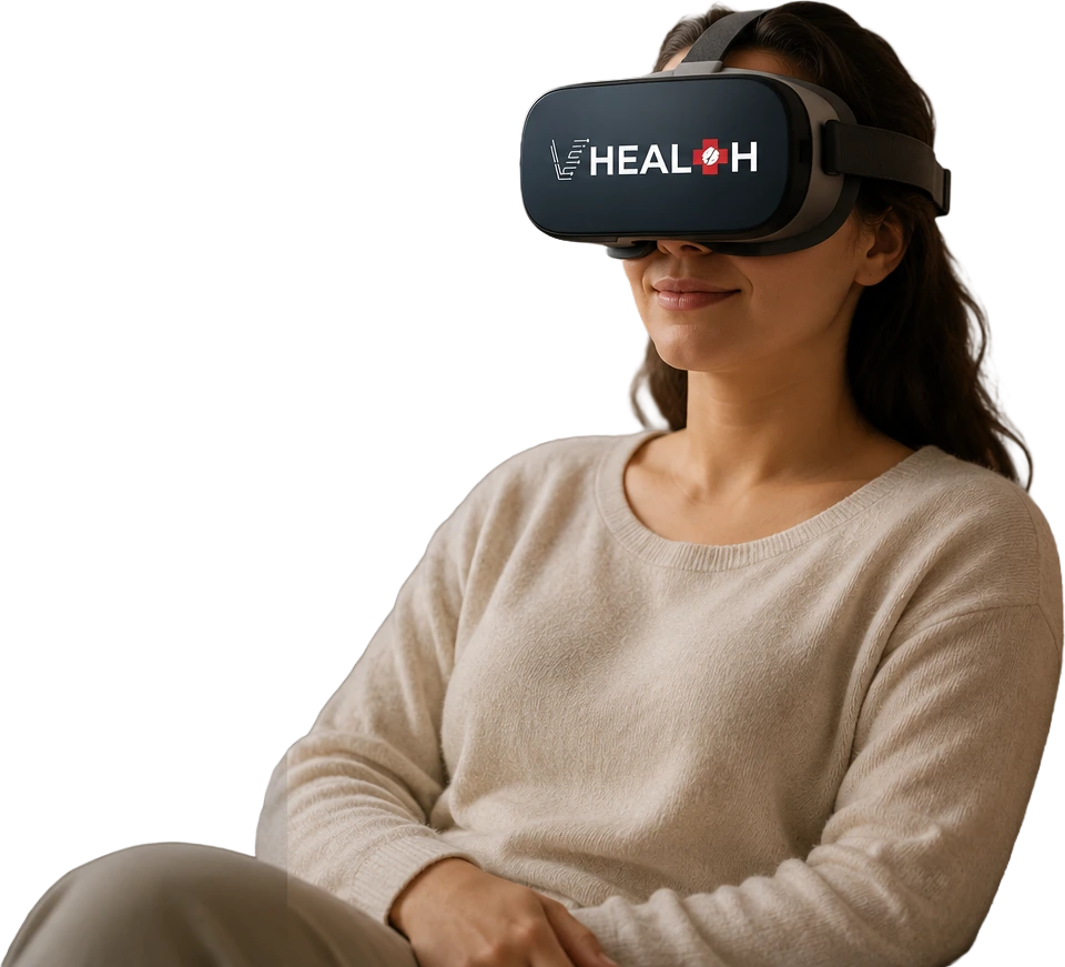 A VHealth participant using a virtual-reality headset